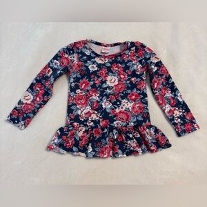Ricrac and Ruffles Floral Long-Sleeve Rash guard Top 3T